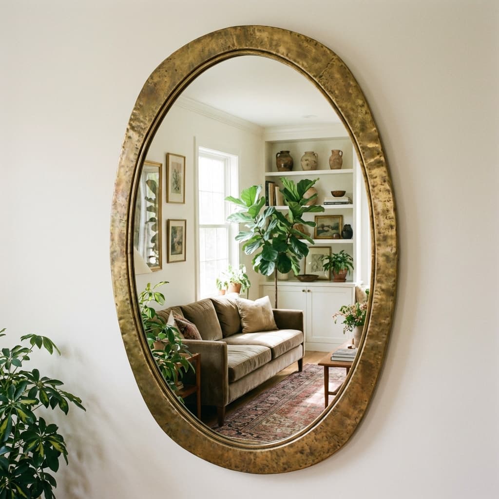 Brass Framed Handcrafted Mirror